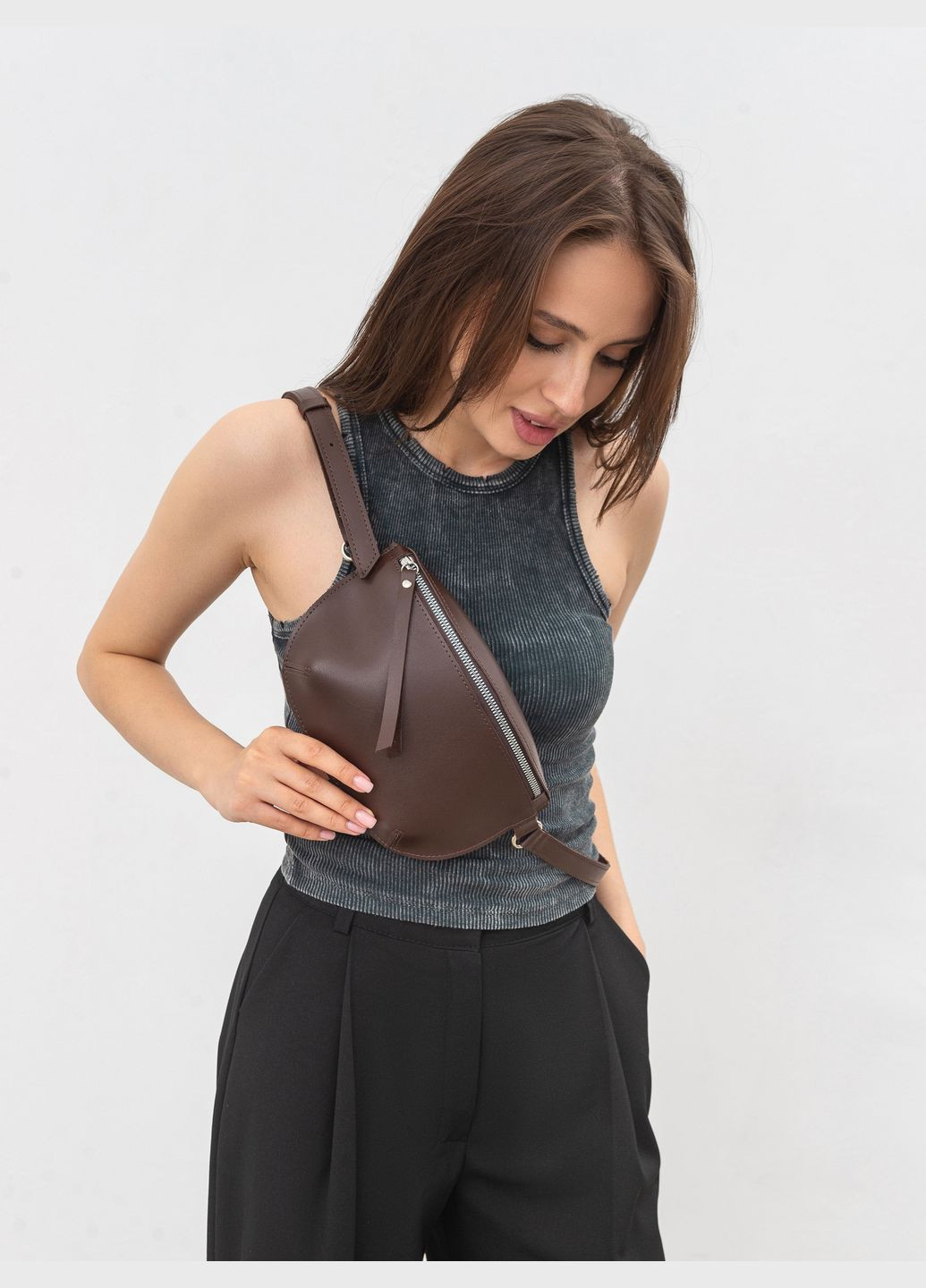 Бананка на тонком ремешке с молнией Romashka Дейлі-Сіті (311301913)