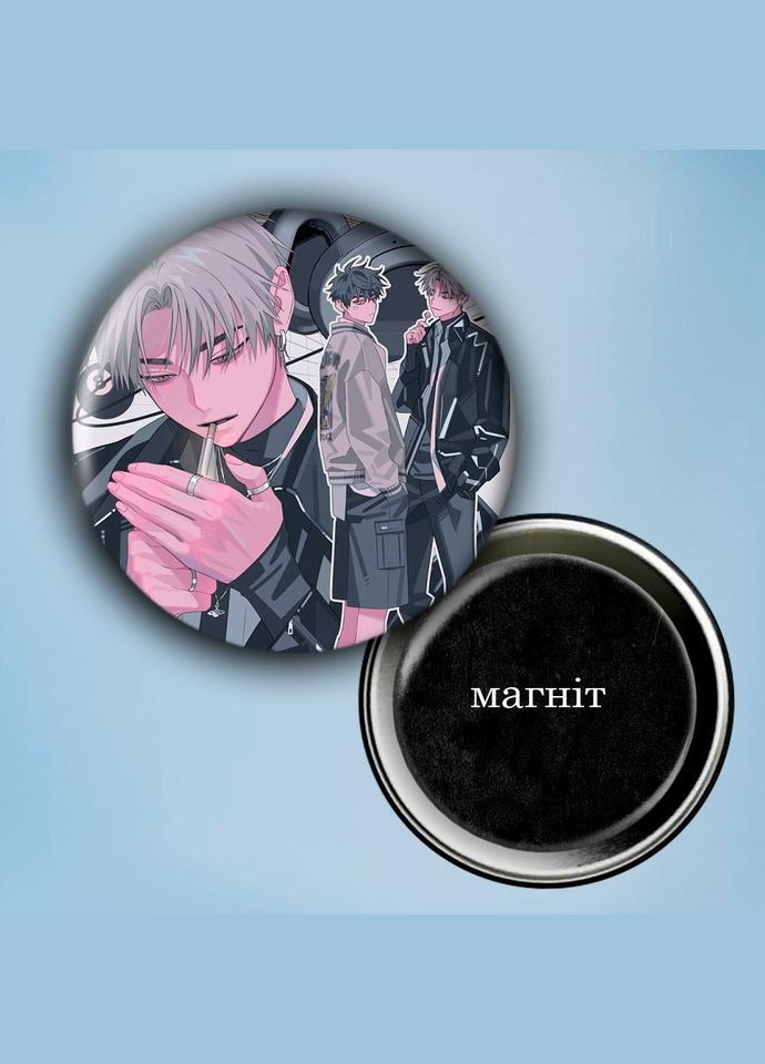 Фотомагнит (магнит на холодильник) Аниме Агенты времени #0014 56 мм черный No Brand (309159322)