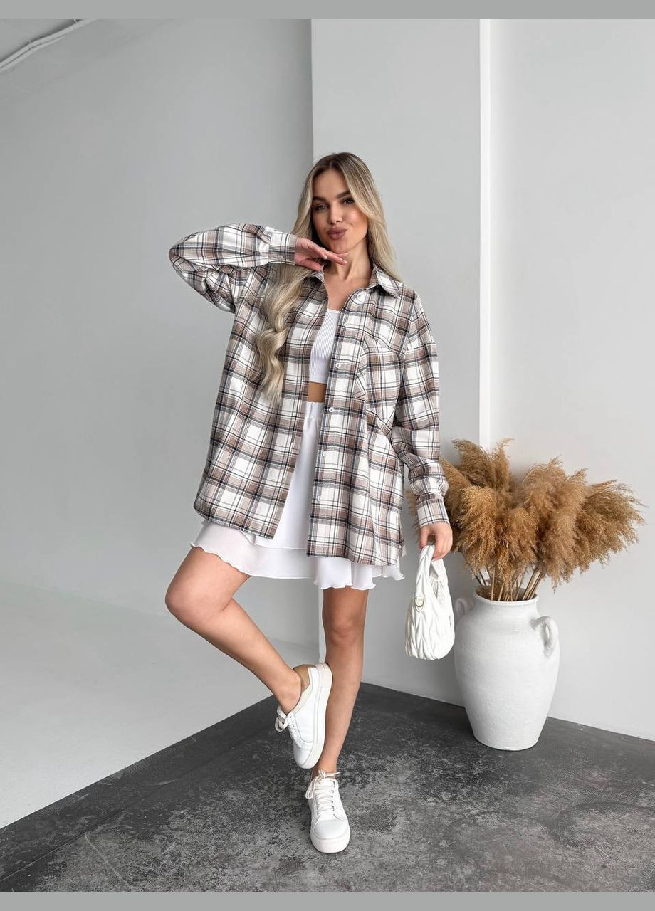 Жіноча фланелева сорочка в клітку Fashion (327045931)