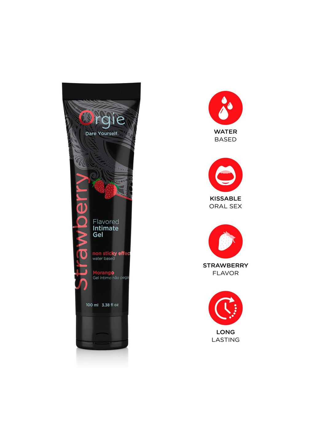 Лубрикант на водній основі Lube Tube Strawberry, 100 мл, зі смаком та ароматом полуниці Orgie (366875637)