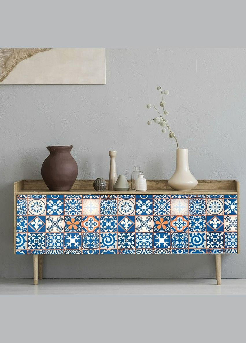 Самоклеюча плівка на паперовій основі 0,45х10м х 0,07мм Вінтажна синя мозаїка SW-00000787 Sticker Wall (326064546)