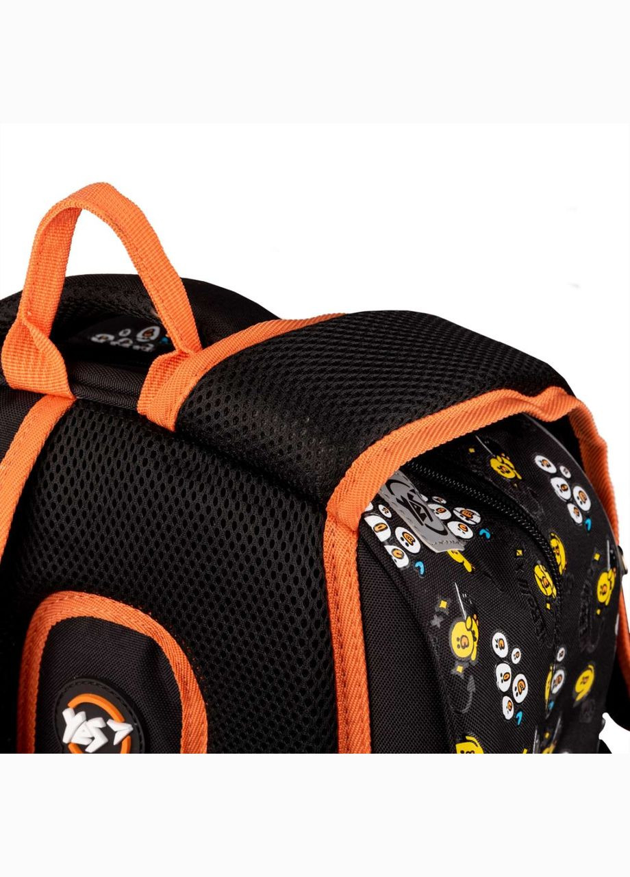 Школьный рюкзак, одно отделение, фронтальные карманы, размер 43,5*30*15,5см, черно-оранжевый Line Friends Yes (293510932)