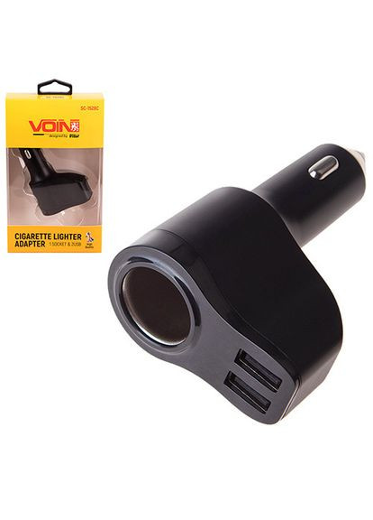 Подовжувач прикурювача 1 вихід + 2USB 2400mA 12/24V SC-1528С VOIN (362606926)