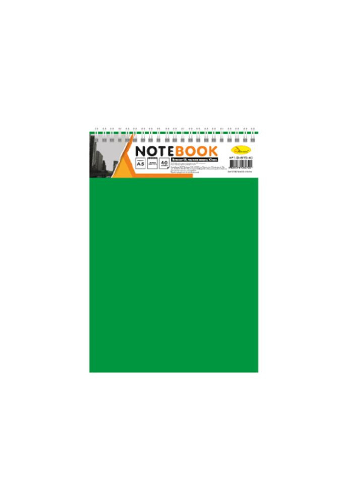 Блокнот А5 В-БП5-40, 40 листів, пружина зверху Зелений Апельсин (361243919)