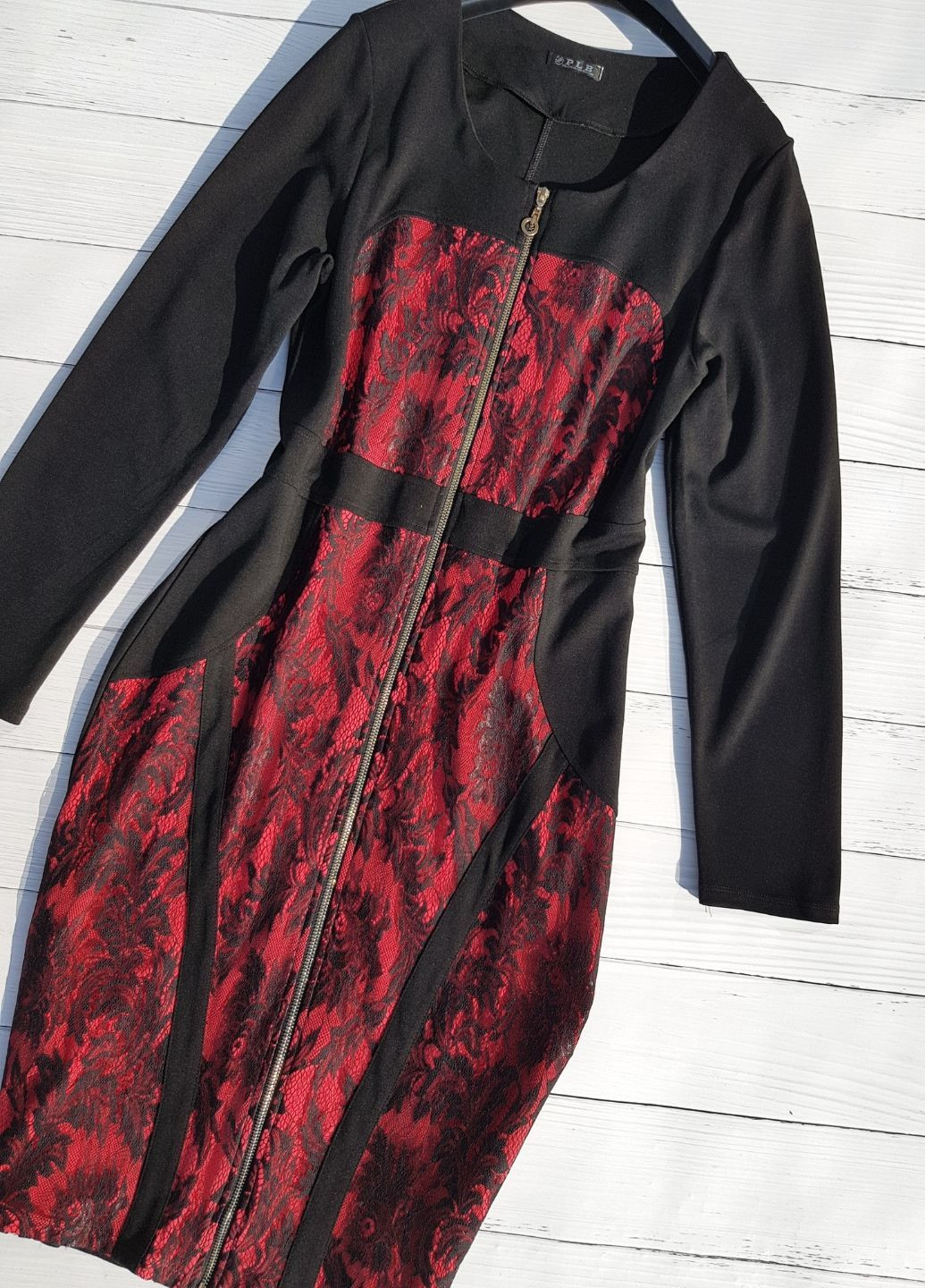 Комбінована сукня жіноча на блискавці з гіпюром спереду No Brand з квітковим принтом