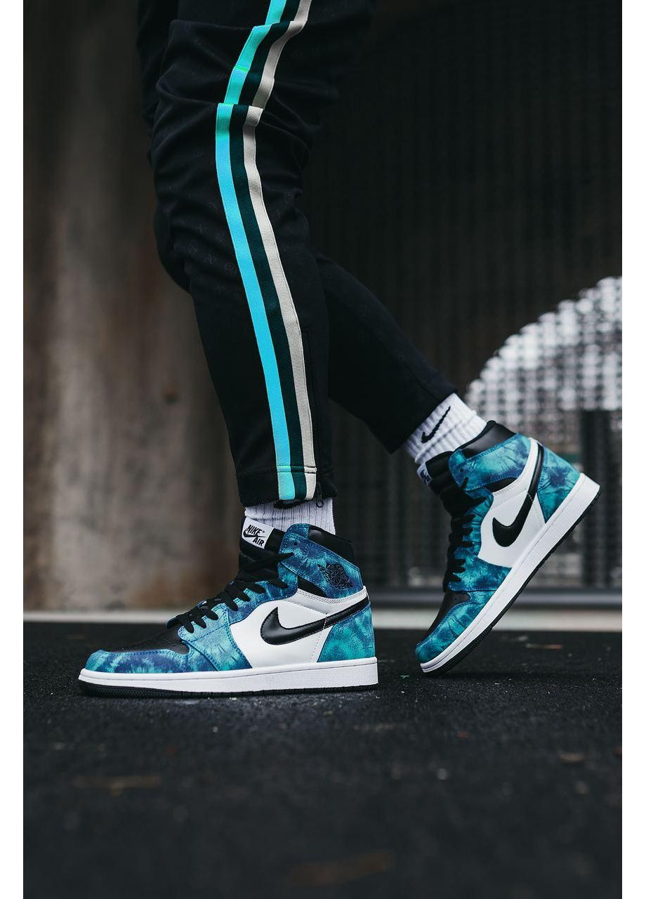 КРОССОВКИ ЖЕНСКИЕ NIKE AIR JORDAN 1 RETRO HIGH TIE-DYE НАЙК АИР ДЖОРДАН No Brand белые демисезоны (367167618)