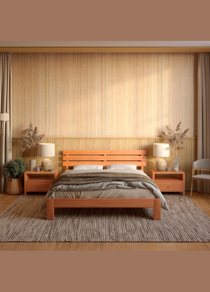 Односпальная деревянная кровать Новара 90х190 см (MBG-4100) Mebigrand (366085261)