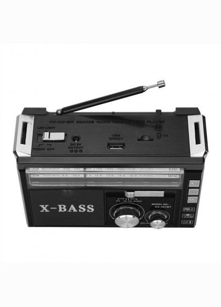 Радіоприймач з ліхтарем RX-381 BT, Bluetooth, Чорний Golon (280932300)