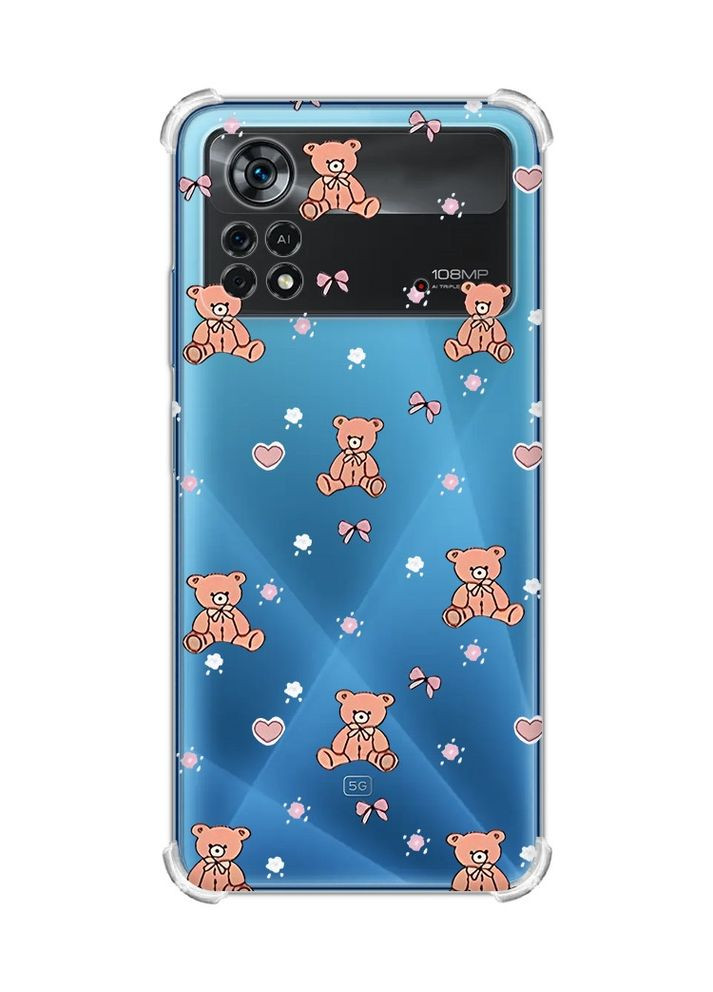 Чехол с утолщёнными углами для Xiaomi Poco X4 Pro 5G Ведмежата (принт 418) Creative (361111793)
