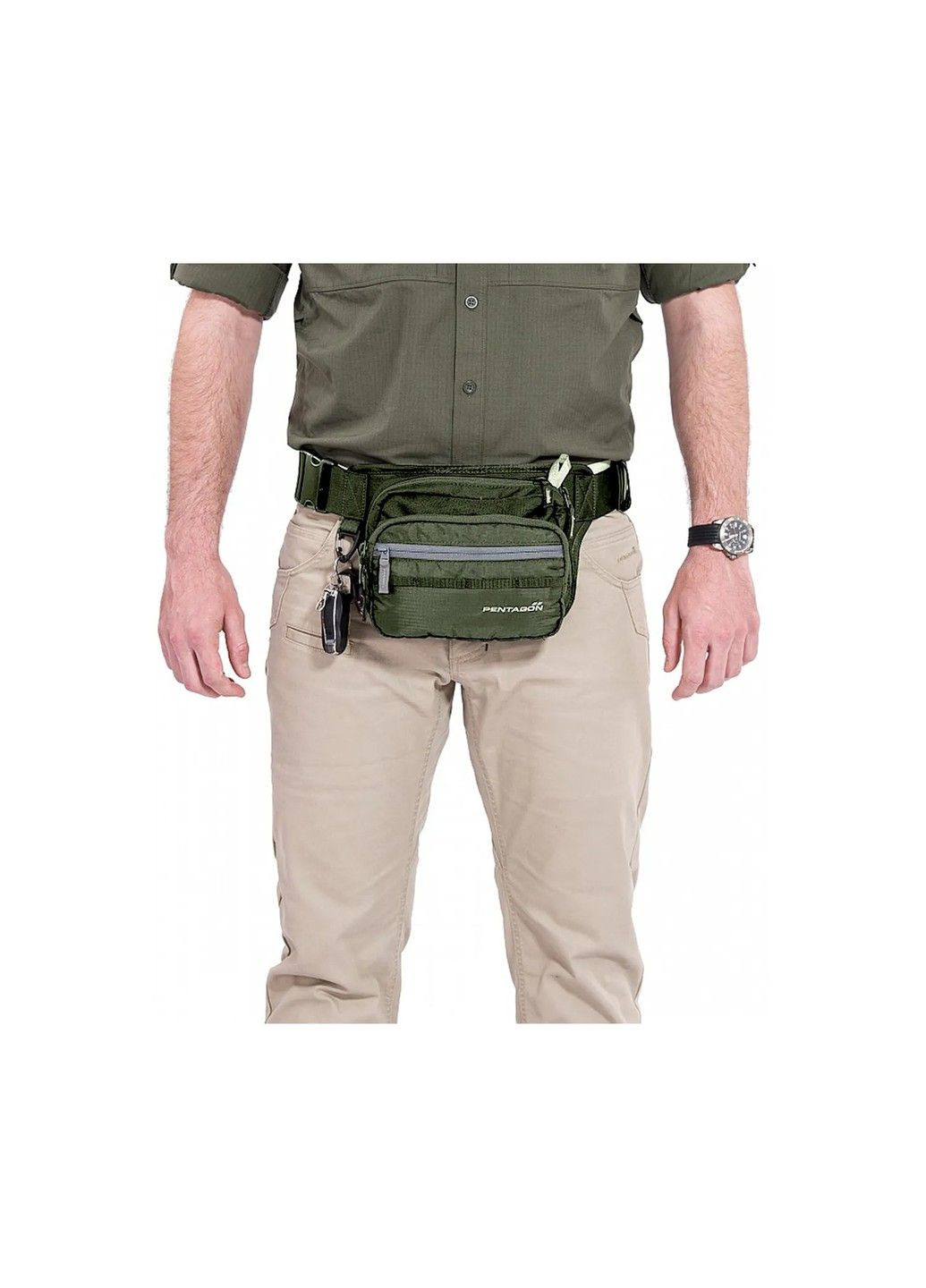 Тактическая поясная сумка Protean Pentagon 1.2л (Оливковый) No Brand (332636380)