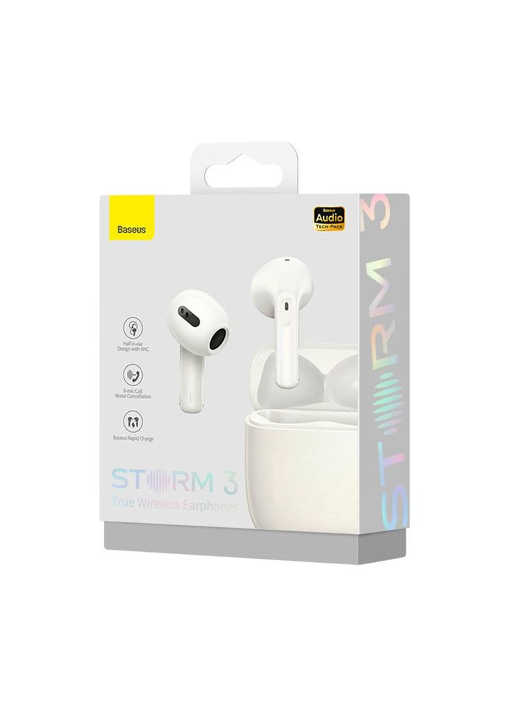 Bluetooth Навушники Storm 3 бездротова стереогарнітура NGTW140102 біла Baseus (280876853)