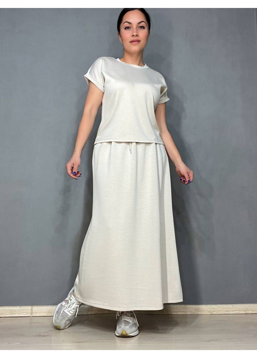 Костюм женский A-N 26067 футболка с длинной юбкой оверсайз No Brand (330457447)