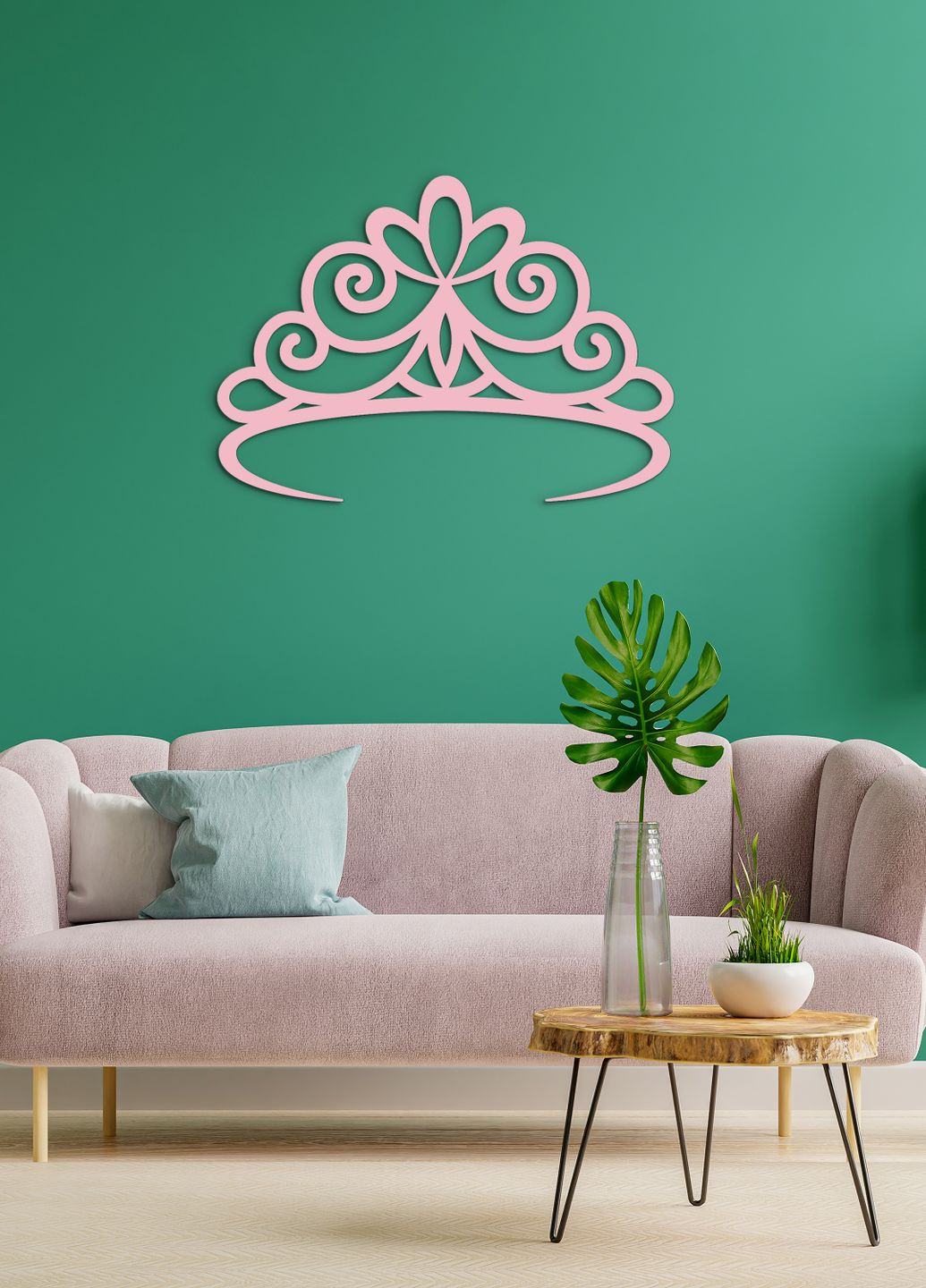 Декоративне панно з дерева, настінний декор для дому "Корона принцеси", картина лофт 40х28 см Woodyard (292013175)