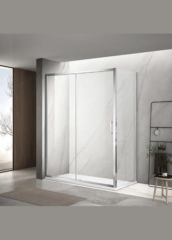 Душова кабіна A-517 140х90х195 см, розсувні двері, профіль хром Dusel (328596696)