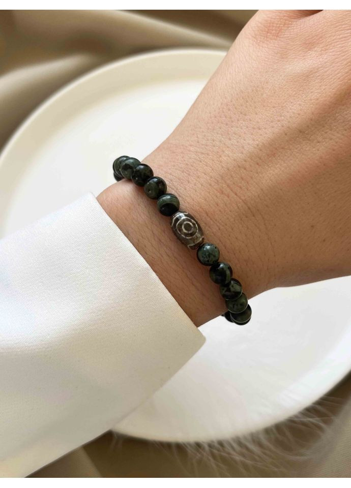 Браслет из натуральной яшмы с ожерельем Дзи 5015 LeBijou (367580655)