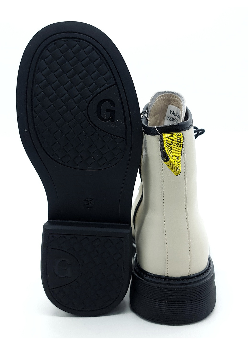 Жіночі черевики на овчині бежеві шкіряні YA-19-1 230 мм (р) Yalasou (259299694)