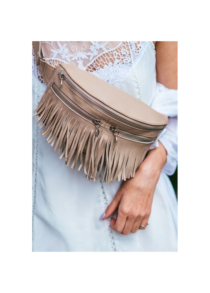 Шкіряна жіноча сумка на пояс Spirit світло-бежева BlankNote поясна сумка (348359392)