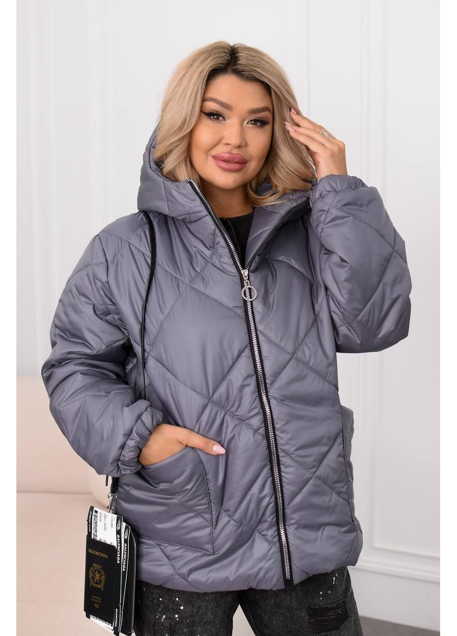 Сіра демісезонна жіноча осіння куртка No Brand