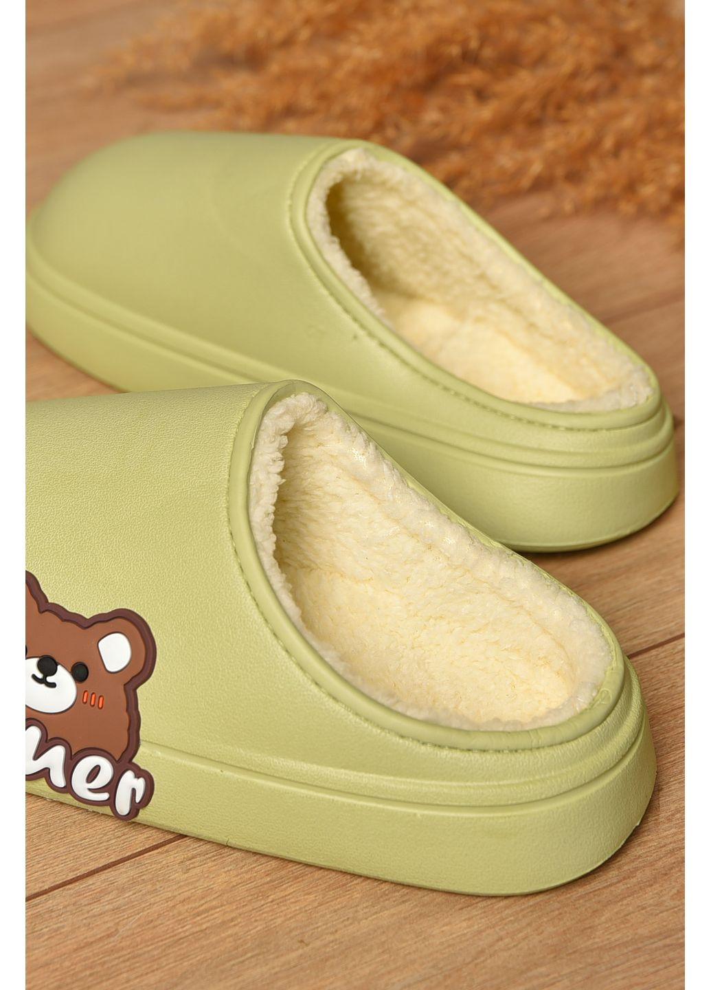 Калоші без задника утеплені салатового кольору Let's Shop (358883660)