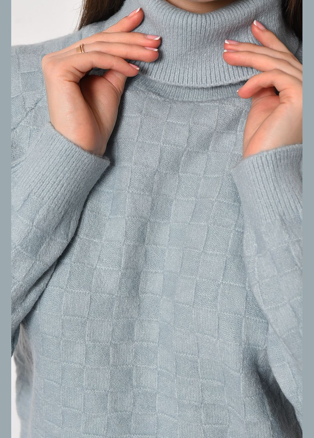 М'ятний зимовий светр жіночий м'ятного кольору пуловер Let's Shop