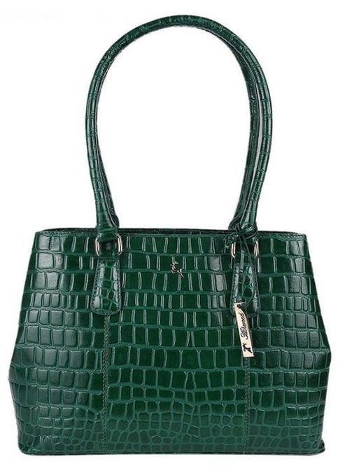 Сумка тоут через плече жіноча шкіряна середня Зелений 35986 Ashwood (338182716)