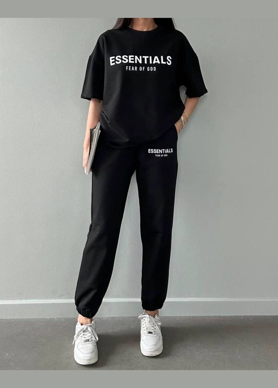 Женский костюм футболка и джогери цвет черный р.42/46 454206 New Trend (289720059)