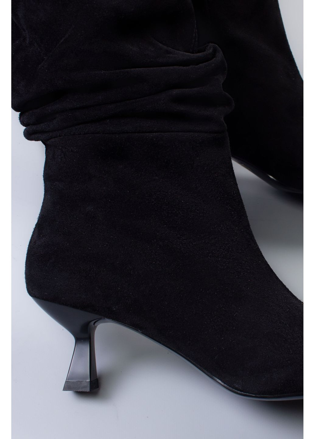 сапоги женские h301-2j-1 натуральная замша черные 346572 Where Uwear