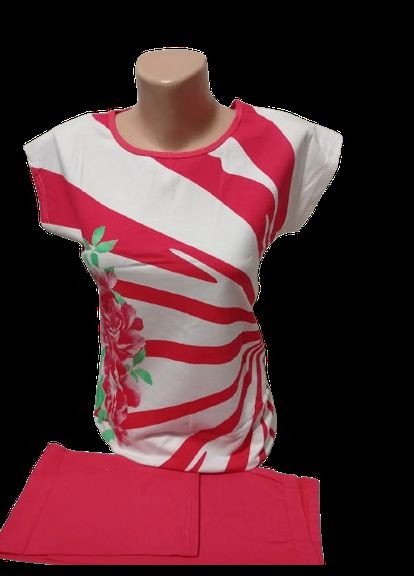 Комплект женский удлиненный туника и бриджи хлопок No Brand Костюм (322167018)