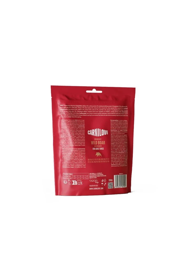 Лакомства Crunchy Snack Wild Boar with Rosehips для собак хрустящие дикий кабан и шиповник 200 г Carnilove (402915669)