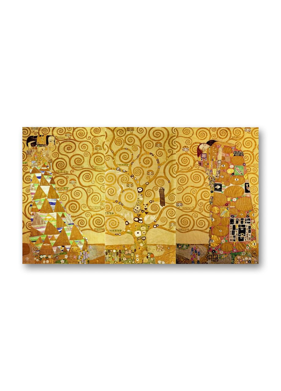 Печать на холсте Дерево жизни. Триптих Густав Климт 50x70 No Brand (346495731)