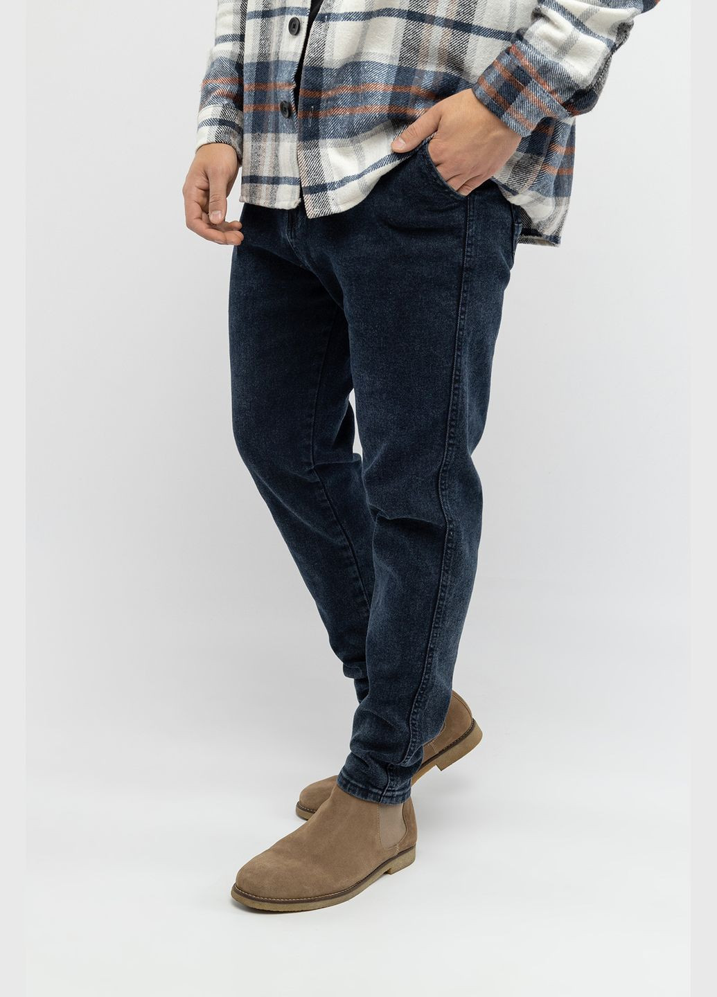 Темно-синие демисезонные мужские джинсы мом цвет темно-синий цб-00233100 Redman