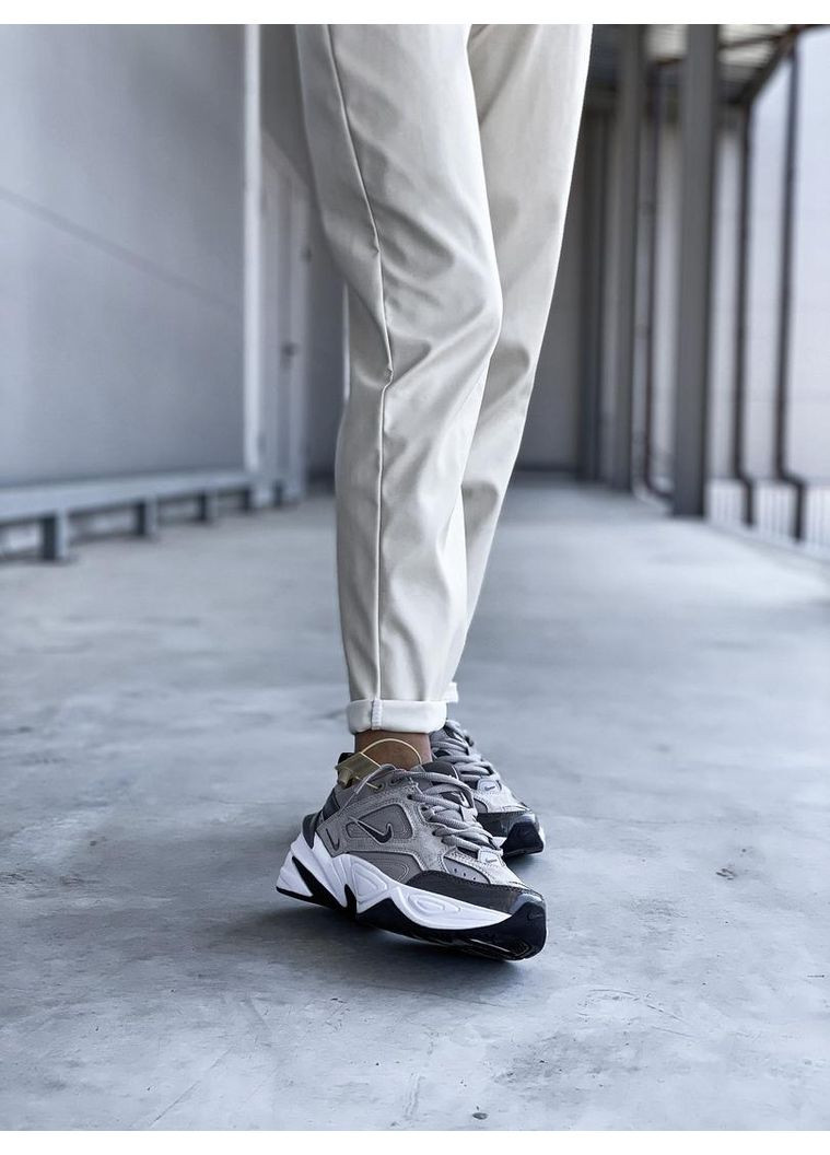 Сірі Осінні кросівки чоловічі nike m2k tekno grey beige найк м2к текно No Brand