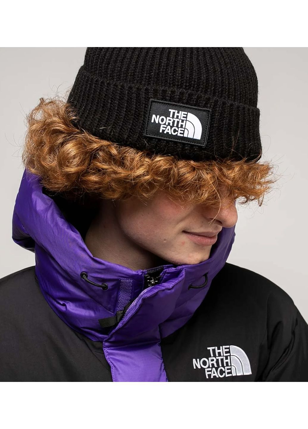 Шапка унісекс з вишитим логотипом The North Face Logo Box Beanie NF0A3FJXJK3 Чорний No Brand (366420560)