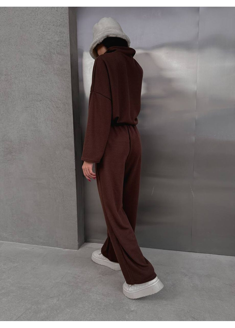 Жіночий костюм оверсайз з ангори: подовжений светр + штани палаццо MonCher (356172279)