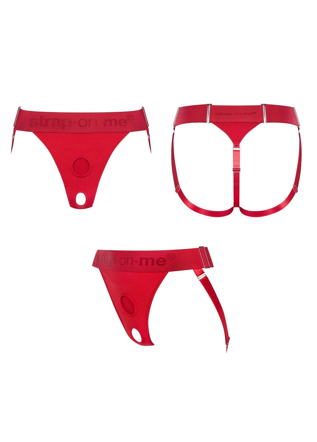Трусики для страпона HARNAIS LINGERIE UNIQUE, One Size, красные - CherryLove Strap-On-Me (339867174)