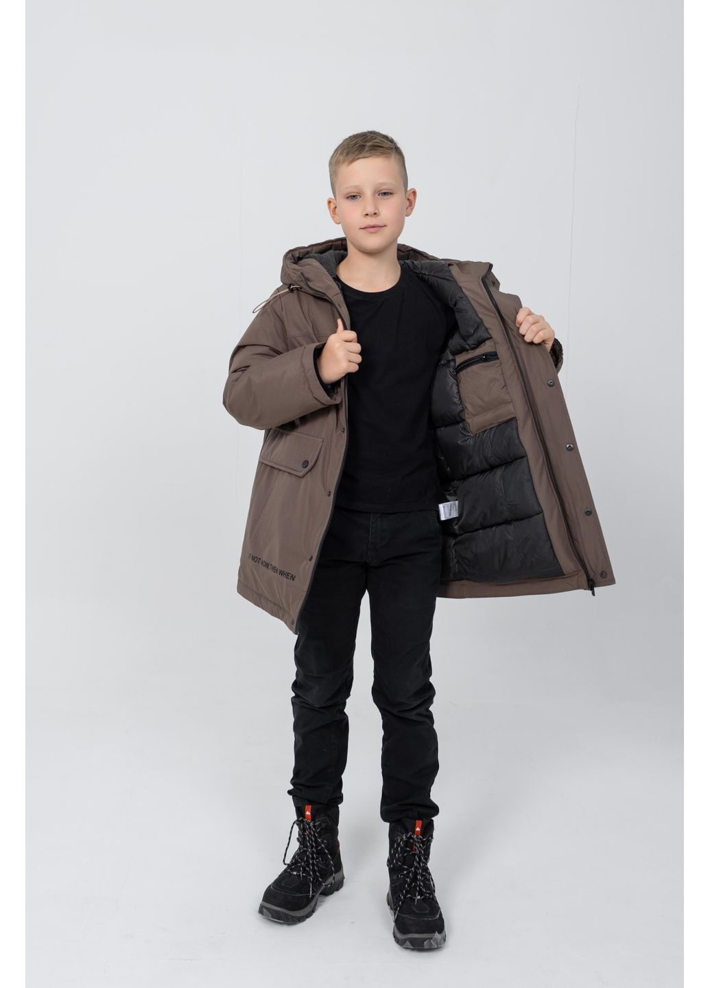 Комбінована зимня куртка тютюновий Cvetkov Геральд