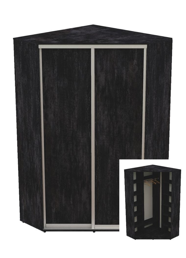 Шафа-купе дводверна кутова 150*150*240 Бетон темний 2 двері ДСП Угол-5 Алекса (360470885)