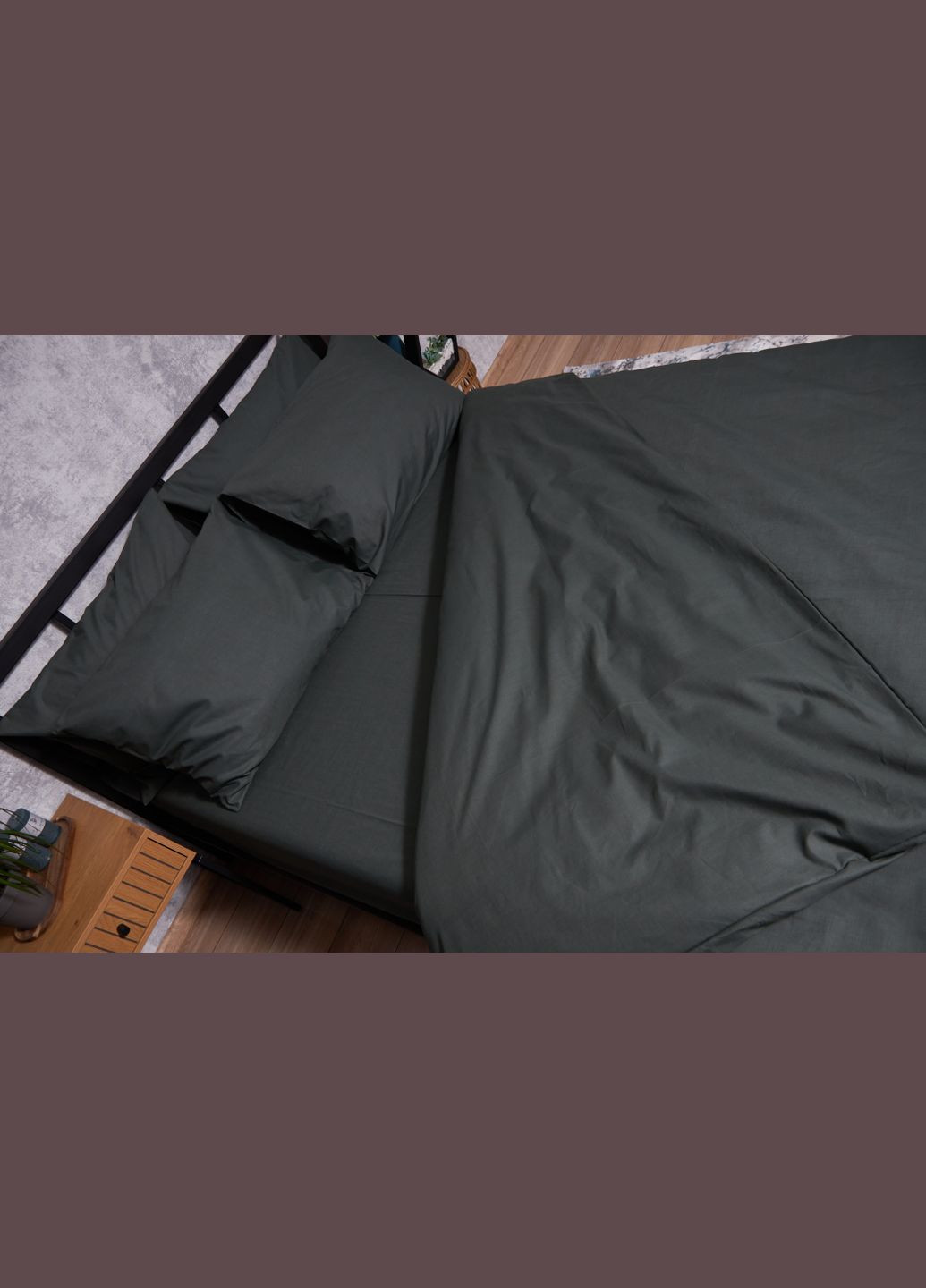 Комплект постельного белья Бязь Gold Люкс «» семейный 160х220х2 наволочки 2х40х60 (MS-820002188) Moon&Star Dark Green (285717453)