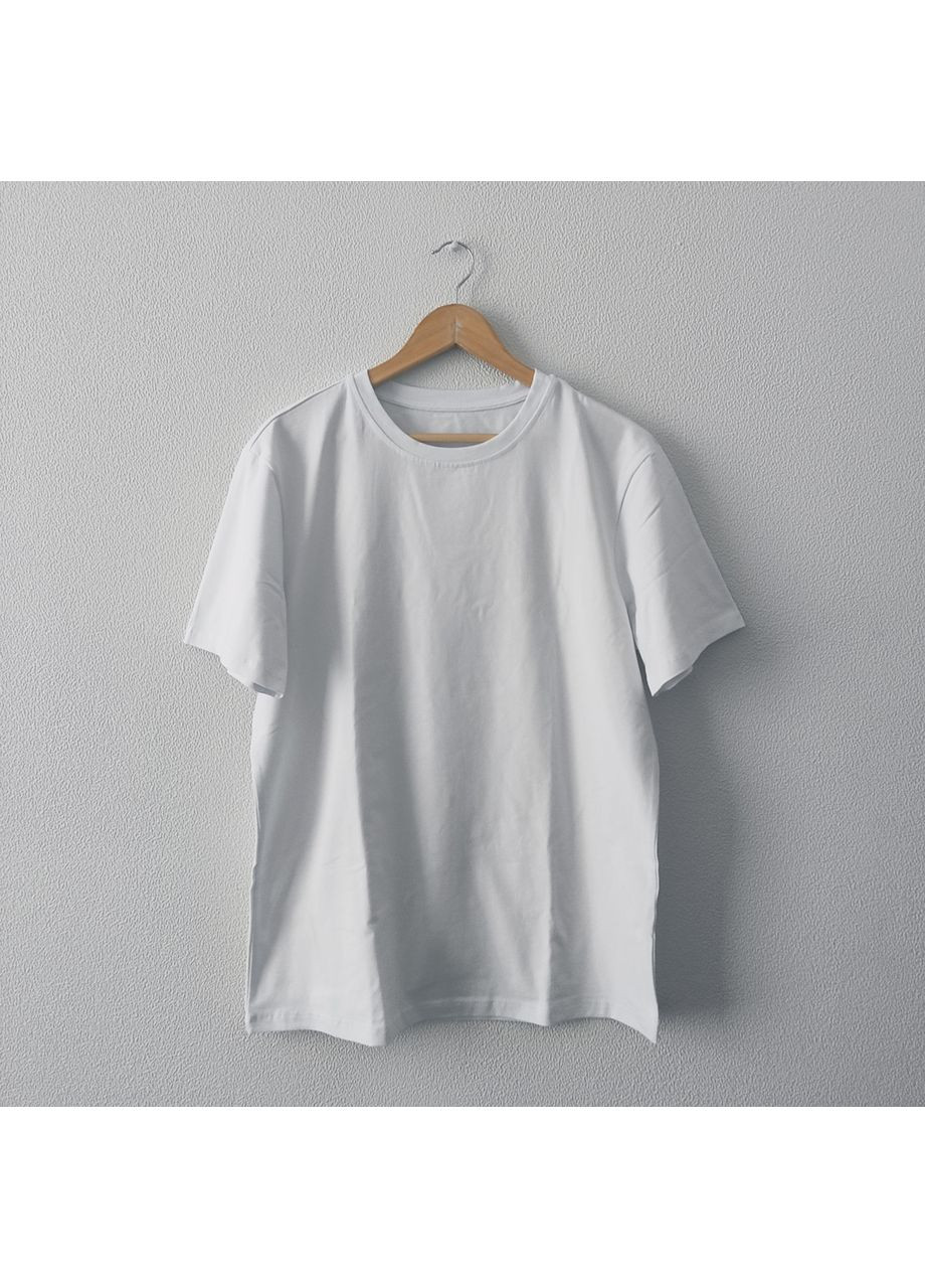 Футболка белая 95% хлопок 5% эластан размер S-2XL хлопковый для мужчин и женщин No Brand (363188289)