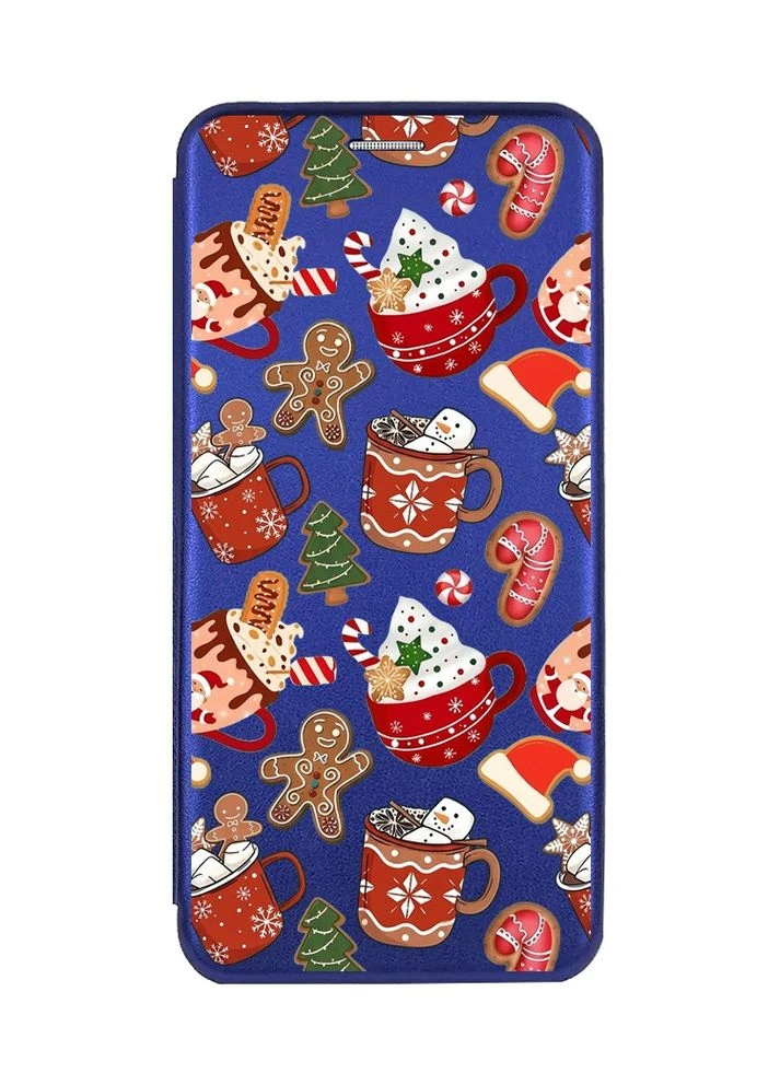 Чохол-книжка синій з малюнком на Samsung Galaxy A10s (A107) Різдво (принт 428) Creative (400774152)