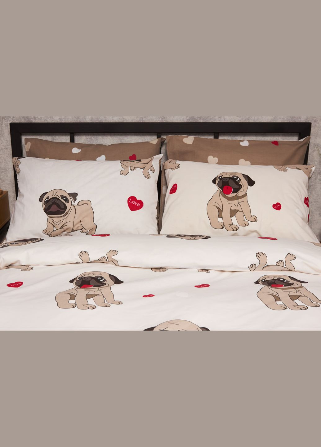 Комплект постільної білизни Бязь Gold Люкс «» Сімейний 160х220х2 наволочки 4х70х70 (MS-820005739) Moon&Star Bulldog Love (302973894)