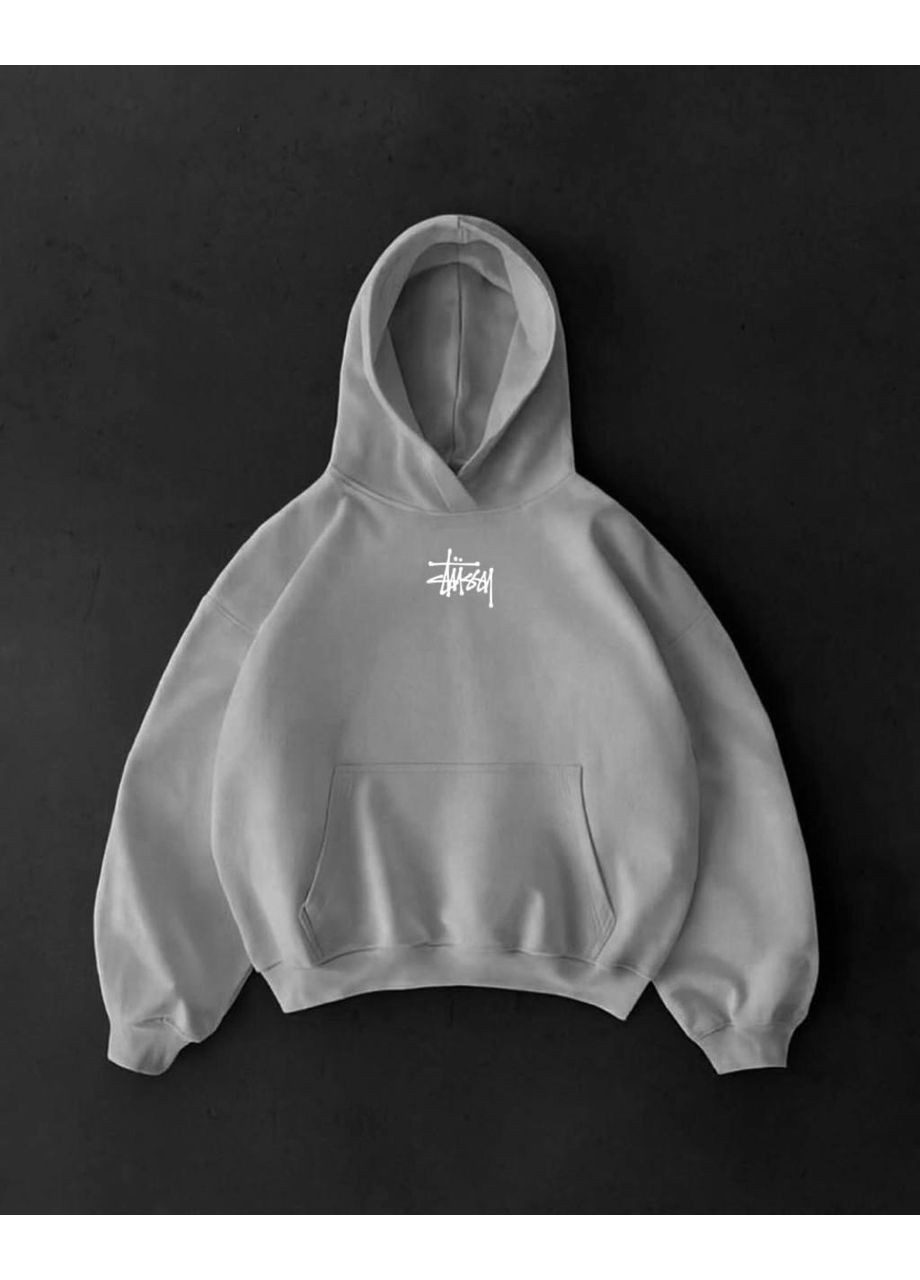 Стильне чоловіче худі оверсайз Stussy сіре No Brand (372644916)