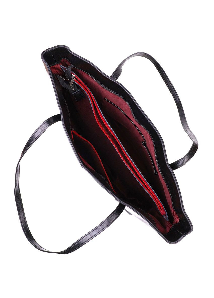 Функциональная сумка шоппер из натуральной кожи 22095 Черная Vintage (298571218)