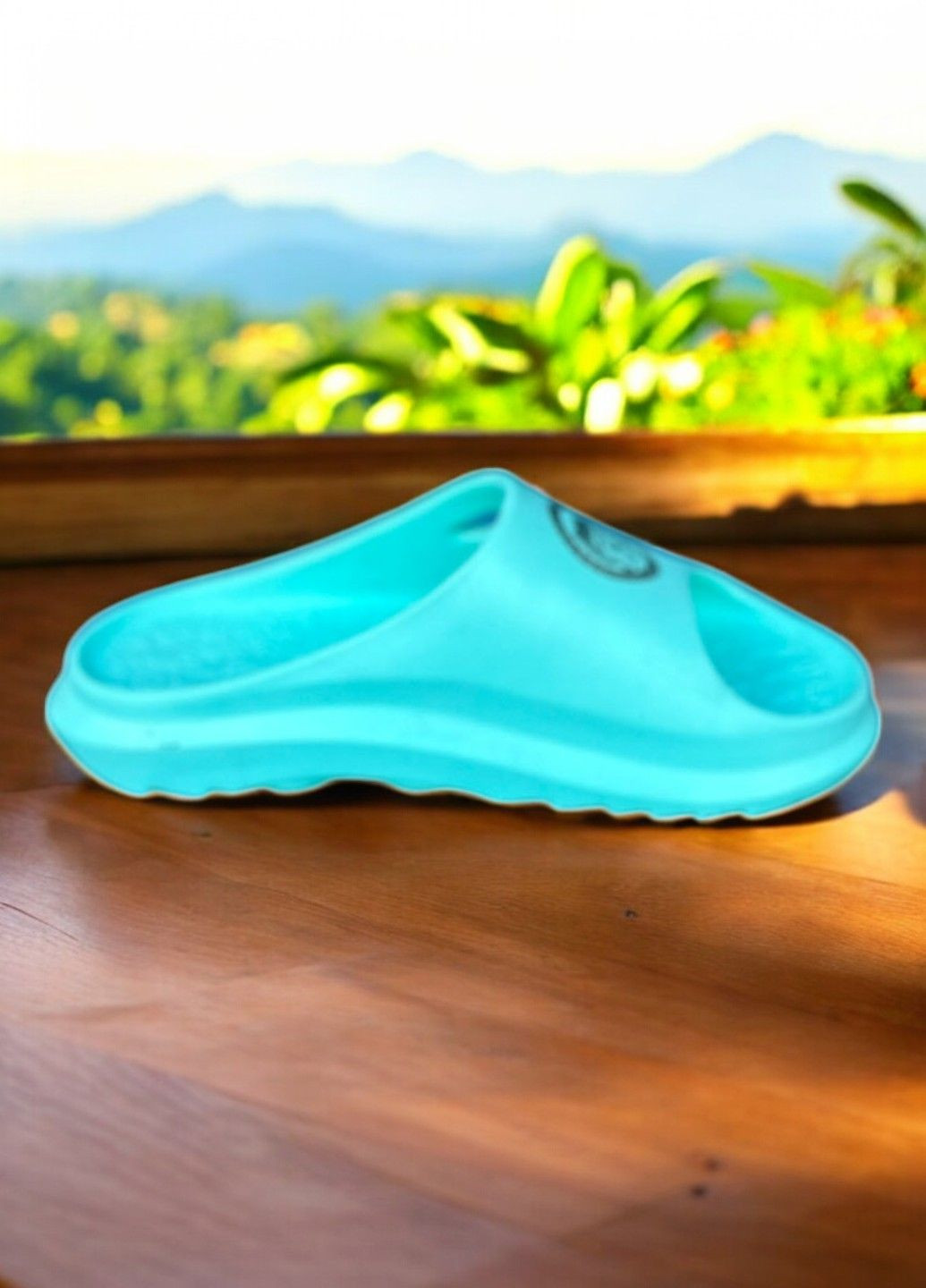 Бирюзовые спортивные, домашние, пляжные, откровенные, повседневные, кэжуал, вечерние шлепанцы женские пляжные No Brand