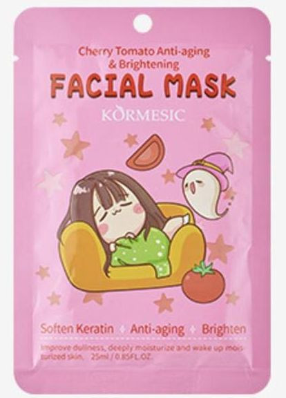 Маска для лица с красным томатом KORMESIC Cherry Tomato Anti-Aging & Brightening Mask 25 мл No Brand (335868619)