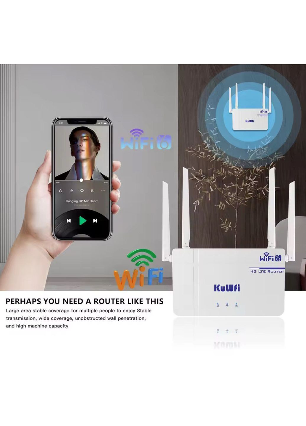 Маршрутизатор роутер 4G LTE SIM WAN/LAN Wireless Router WIFI6 KuWfi CAT4 (364275614)