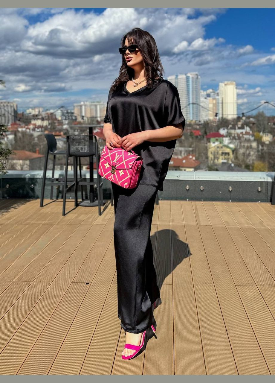 Женский костюм из шелка Армани цвет черный р.48/52 454071 New Trend (289843999)