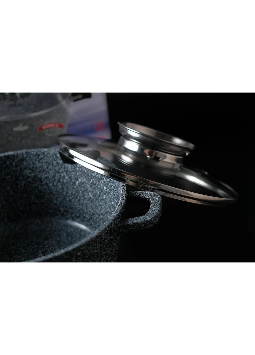 Каструля з кришкою BH-7450-24CRM 24 см 4 л сіра Bohmann (348133820)