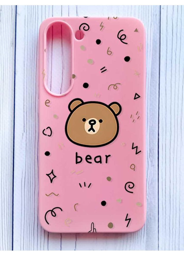 Матовий рожевий чохол на Samsung Galaxy S23 Ведмедик (принт 76) Creative (355404635)