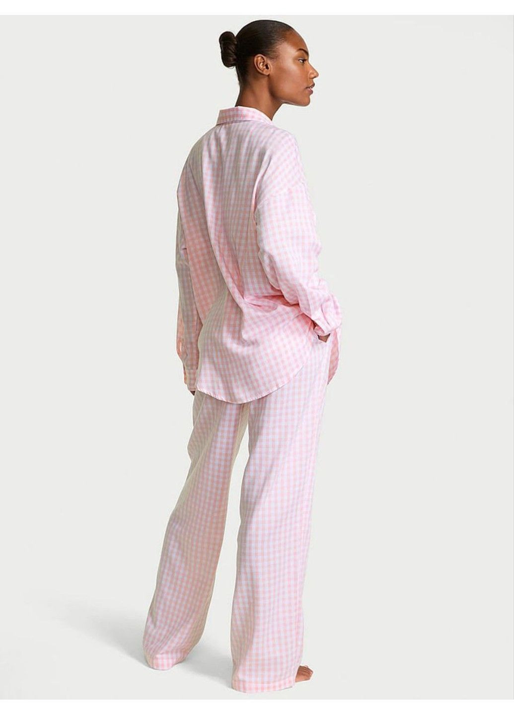 Рожева всесезон піжама модал-коттон modal-cotton gingham long pajama set Victoria's Secret
